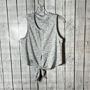 Zyia active gray tie front tank size medium